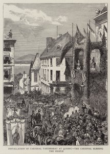 Installation of Cardinal Taschereau at Quebec, the Cardinal blessing the People by English School