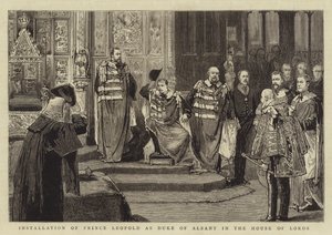 Installation of Prince Leopold as Duke of Albany in the House of Lords by English School