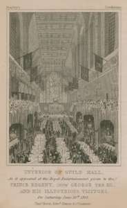 Interior of Guildhall, London, as it appeared at the Royal Entertainment given to the Prince Regent by English School