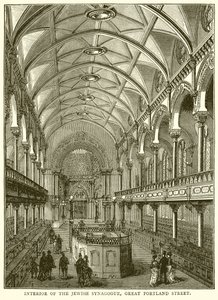 Interior of the Jewish Synagogue, Great Portland Street by English School
