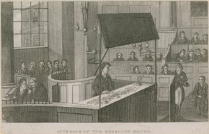 Interior of the Sessions House, Old Bailey by English School