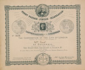 Invitation to the Penny Postage Jubilee Celebration by English School