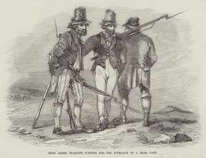 Irish Armed Peasants waiting for the Approach of a Meal Cart by English School