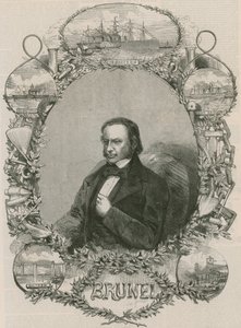 Isambard Kingdom Brunel Surrounded by Some of His Achievements by English School