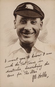 Jack Hobbs with the Cricket Test Team in Australia by English School