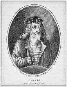 James I, King of Scotland, from Johnstones Scottish Heroes, engraved by Adam, published 1794