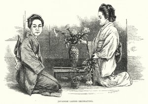 Japanese Ladies Decorating (engraving) by English School