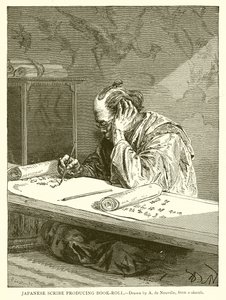 Japanese Scribe producing Book-Roll by English School