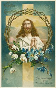 Jesus Christ, Cross and Crown of Thorns by English School
