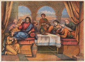 Jesus Christ with his disciples and Mary Magdalene by English School