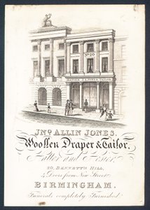 John Allin Jones, woollen draper and tailor, hatter and hosier by English School