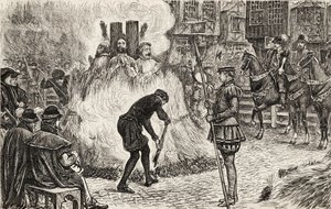 John Bland, John Frankesh, Nicholas Sheterden and Humphrey Middleton Burnt Alive for Heresy in the 16th Century, c.1865
