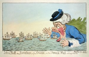John Bull the Leviathan of the Ocean or the French Fleet Sailing into the Mouth of the Nile December 12th