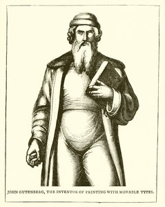 John Gutenberg, the Inventor of Printing with Movable Types by English School