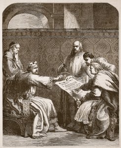 John refusing to sign the articles of the Barons (Illustration from Cassell