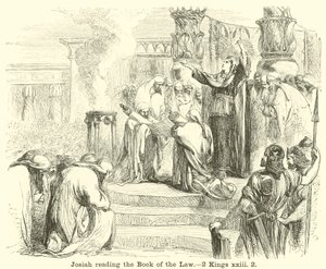 Josiah reading the Book of the Law by English School