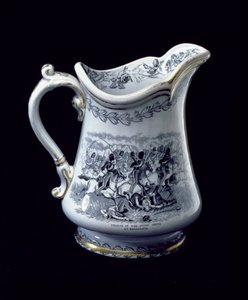 Jug with a depiction of the Charge of the Scots Greys at Balaclava by English School