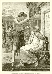 Julius Caesar refusing the crown offered by Antony by English School