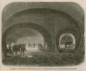 Junction of the Great Northern Railway at Kings Cross with the Metropolitan Railway by English School