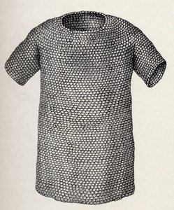 Jutish or Danish mailcoat dating from before 450 AD, from A Short History of the English People by J. R. Green, published 1893