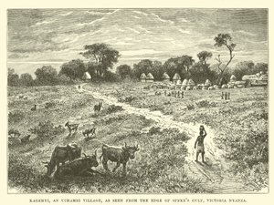 Kagehyi, an Uchambi Village, as seen from the edge of Spekes Gulf, Victoria Nyanza by English School