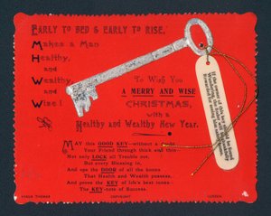 Key with Tag, Christmas Card