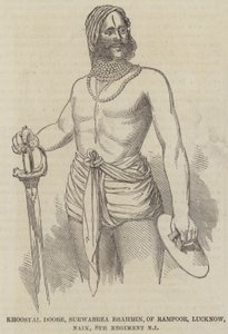 Khoosyal Doobe, Surwarrea Brahmin, of Rampoor, Lucknow, Naik, 8th Regiment Native Infantry by English School