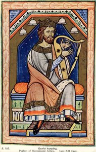 King David playing the Harp, Westminster Psalter