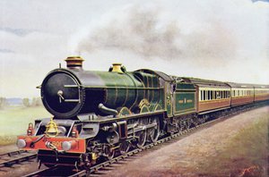 King George V of the G.W.R Cornish Railway Express, illustration from The Wonder Book of Railways, fourteenth edition edited by Harry Golding, 1929