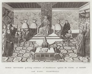 King Richard Passing Sentence of Banishment Against the Earl of Derby and Earl Marshall by English School