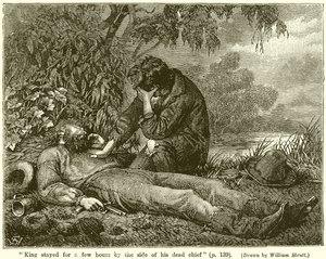 King Stayed for a Few Hours by the Side of His Dead Chief by English School