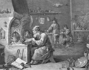 Laboratory of an alchemist, 18th or 19th century
