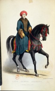 Lady Hester Lucy Stanhope in Arabic Dress, Illustration from Her Memoirs, London, 1845