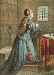 Lady Jane Grey praying by English School