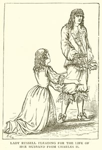 Lady Russell pleading for the Life of her Husband from Charles II by English School