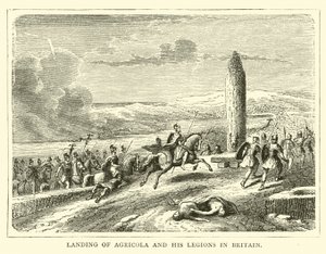 Landing of Agricola and his legions in Britain by English School