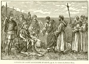 Landing of Saint Augustine in Kent, 597 A.D. by English School