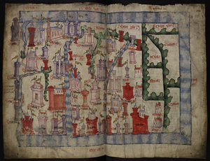 Map of Scotland by John Harding, c.1450 by English School
