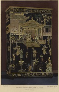 Large Chinese Lacquerware Wardrobe