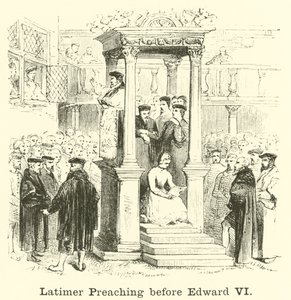 Latimer Preaching Before Edward VI by English School