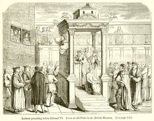 Latimer Preaching Before Edward VI by English School