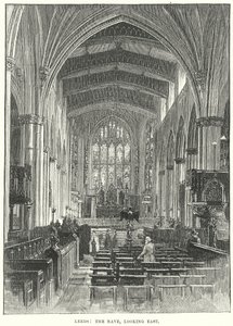 Leeds: The Nave, Looking East by English School