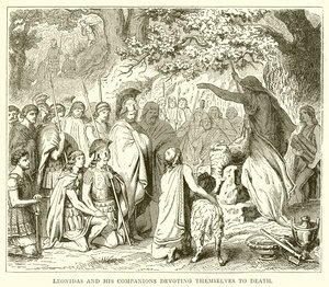 Leonidas and His Companions Devoting Themselves to Death by English School
