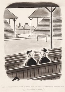 Let me have another look at those Cup Tie tickets you bought for ten Quid from that chap in Soho, cartoon by John by English School