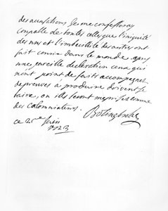 Letter sent by Lord Bolingbroke to the Abbé Alari by English School
