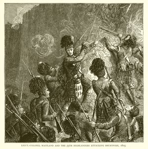 Lieut.-Colonel Maitland and the 75th Highlanders attacking Bhurtpore, 1805 by English School