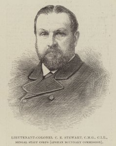 Lieutenant-Colonel C E Stewart, CMG, CIE, Bengal Staff Corps (Afghan Boundary Commission) by English School