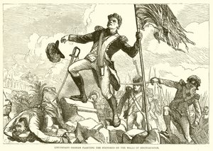Lieutenant Graham Planting the Standard on the Walls of Seringapatam by English School