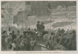 Lord Shaftesbury going to open the Costers Hall, Hoxton, London, 1875 by English School