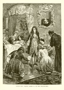 Louis XIV Visits James II on His Death-Bed by English School